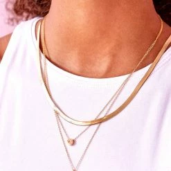 Estella Bartlett Jewellery Double Chain CZ Slider And Disc Necklace