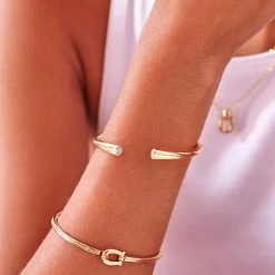 Estella Bartlett Open Cuff Bangle With Heart CZ Detail 13 Estella Bartlett Open Cuff Bangle With Heart CZ Detail