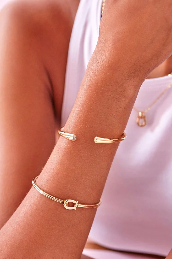 Estella Bartlett Open Cuff Bangle With Heart CZ Detail 5 Estella Bartlett Open Cuff Bangle With Heart CZ Detail