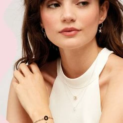 Estella Bartlett Double Star Drop Hoop Earrings