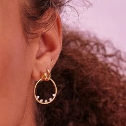 Estella Bartlett Teardrop CZ Circle Earrings Jewellery