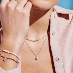 Estella Bartlett Pave Disc Necklace