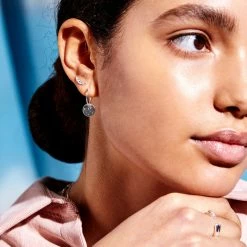 Estella Bartlett Hammered Disc Drop Hoop Earrings