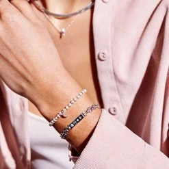 Estella Bartlett Pave Set CZ Moon And Pearl Beaded Amelia Bracelet