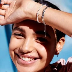 Estella Bartlett Sale Pave Set CZ Moon And Pearl Amelia Bracelet