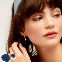 Estella Bartlett Star Drop Hoop Earrings