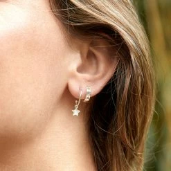 Estella Bartlett Star Drop Hoop Earrings