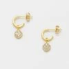 Estella Bartlett Pave Cushion Drop Earrings New In