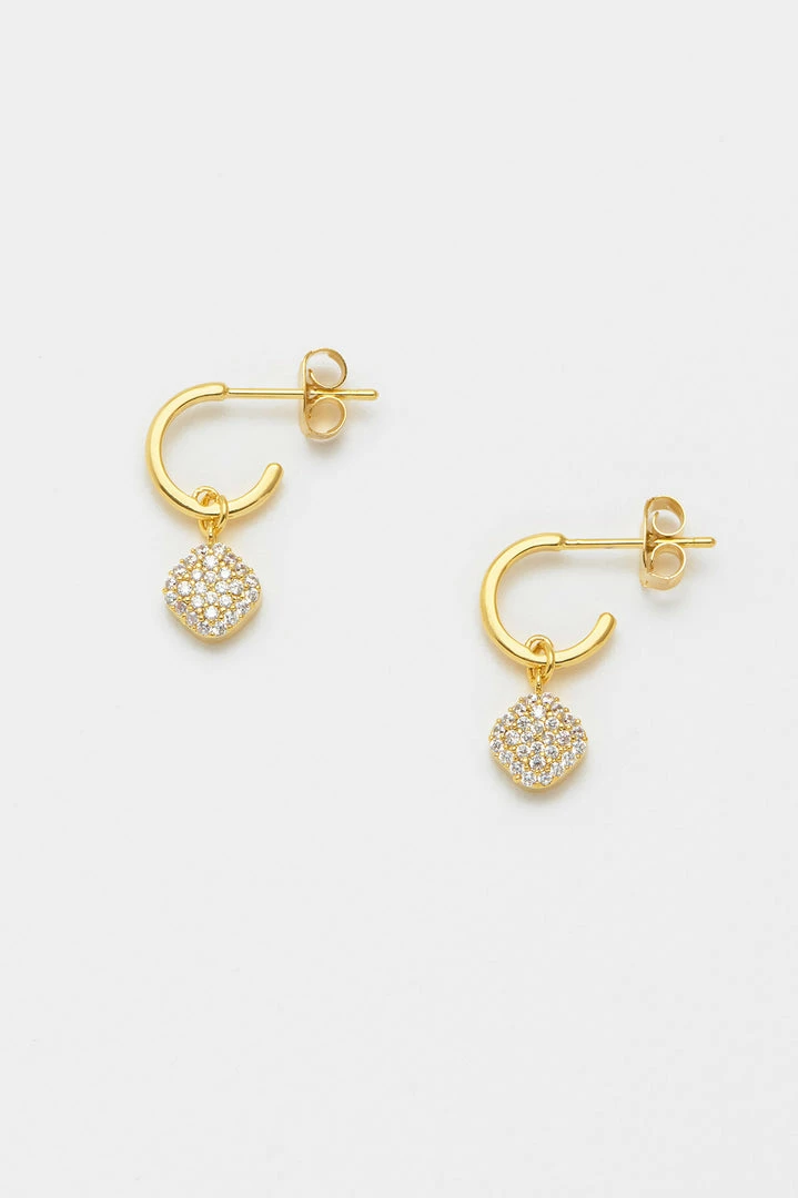 Estella Bartlett Pave Cushion Drop Earrings New In 1 Estella Bartlett Pave Cushion Drop Earrings New In