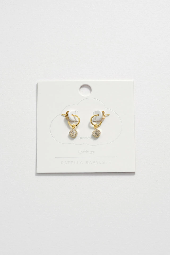 Estella Bartlett Pave Cushion Drop Earrings New In 3 Estella Bartlett Pave Cushion Drop Earrings New In