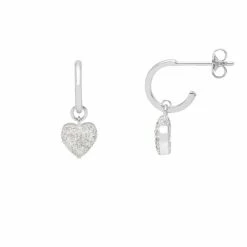 Estella Bartlett Pave Heart Drop Earrings