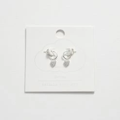 Estella Bartlett Pave Heart Drop Earrings