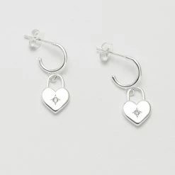 Estella Bartlett Heart Padlock Drop Earrings New In