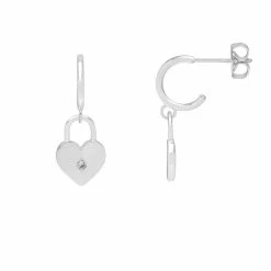 Estella Bartlett Heart Padlock Drop Earrings New In
