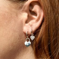 Estella Bartlett Heart Padlock Drop Earrings New In