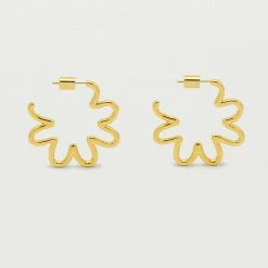 Estella Bartlett Squiggle Flower Hoops