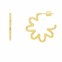 Estella Bartlett Squiggle Flower Hoops