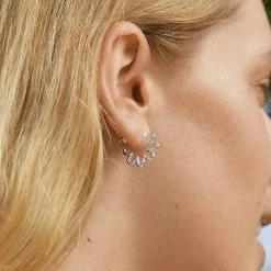 Estella Bartlett Mini Squiggle Flower Hoops New In