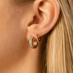 Estella Bartlett Enamel CZ Hoops New In