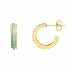 Estella Bartlett Enamel CZ Hoops New In