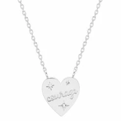 Estella Bartlett Sale Courage Engraved Heart Necklace