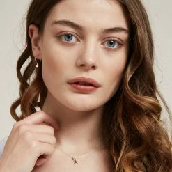 Estella Bartlett Star Drop Hoop Earrings