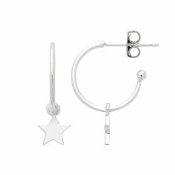 Estella Bartlett Star Drop Hoop Earrings
