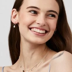 Estella Bartlett Star Drop Hoop Earrings