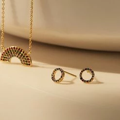 Estella Bartlett Rainbow Circle Earrings