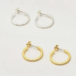 Estella Bartlett Jewellery Pave Set Large Hoop Earrings