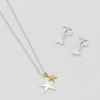 Estella Bartlett Sale Two Tone Double Star Necklace And Star Earrings Gift Set