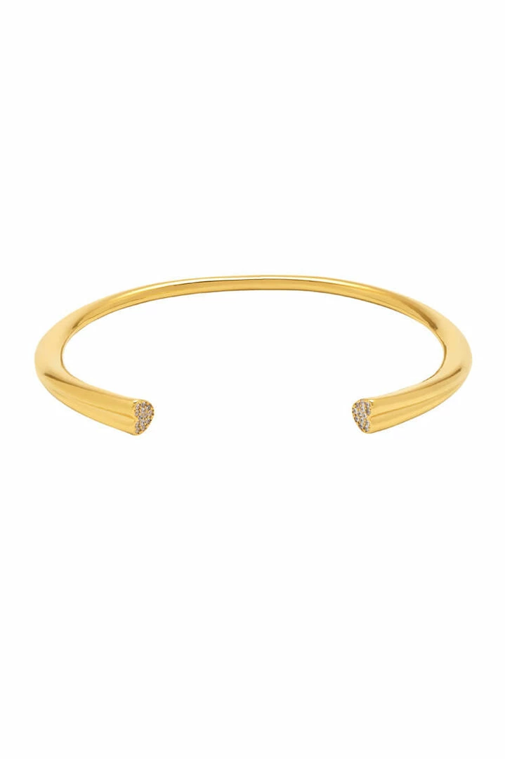 Estella Bartlett Open Cuff Bangle With Heart CZ Detail 3 Estella Bartlett Open Cuff Bangle With Heart CZ Detail
