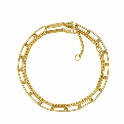 Estella Bartlett Jewellery Double Layer Paperclip Chain Bracelet