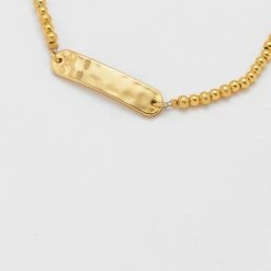 Estella Bartlett Hammered ID Bar Beaded Amelia Bracelet