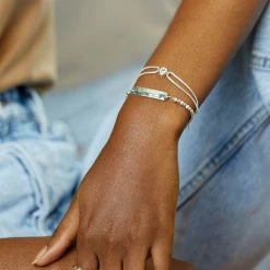 Estella Bartlett Hammered ID Bar Beaded Amelia Bracelet Sale