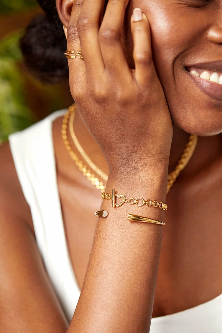 Estella Bartlett Heart T-Bar Link Chain Bracelet 2 Estella Bartlett Heart T-Bar Link Chain Bracelet