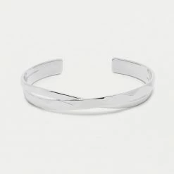 Estella Bartlett Faceted Texture Crossover Open Cuff Bangle Jewellery