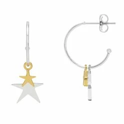 Estella Bartlett Double Star Drop Hoop Earrings