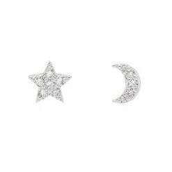 Estella Bartlett Mixed CZ Moon And Star Earrings