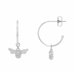 Estella Bartlett Jewellery Bee Drop Hoop Earrings