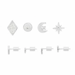 Estella Bartlett Jewellery Mixed Celestial CZ Stud Earrings Set