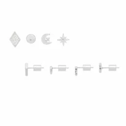 Estella Bartlett Jewellery Mixed Celestial CZ Stud Earrings Set