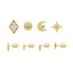 Estella Bartlett Mixed Celestial CZ Stud Earrings Set Jewellery