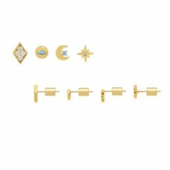 Estella Bartlett Mixed Celestial CZ Stud Earrings Set Jewellery