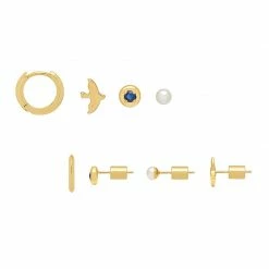 Estella Bartlett Mixed Nature CZ And Pearl Stud Earrings Set