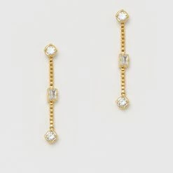 Estella Bartlett Chain Drop CZ Teardrop Earrings