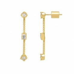 Estella Bartlett Chain Drop CZ Teardrop Earrings