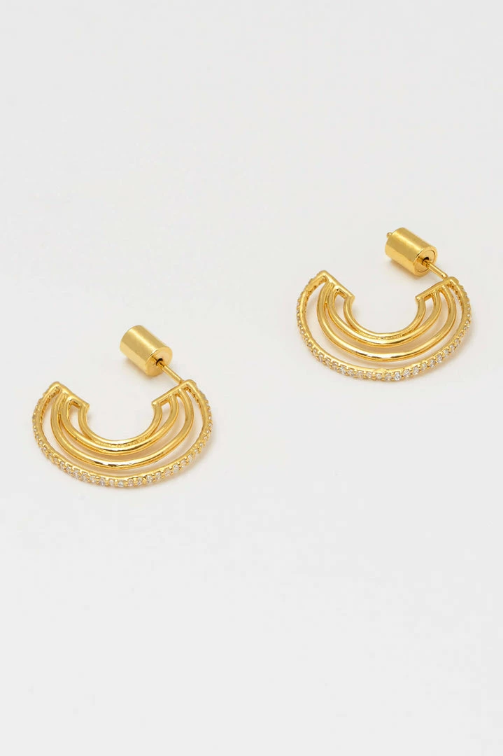 Estella Bartlett Organic Hoop CZ Earrings 1 Estella Bartlett Organic Hoop CZ Earrings