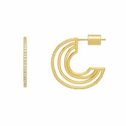 Estella Bartlett Organic Hoop CZ Earrings 10 Estella Bartlett Organic Hoop CZ Earrings