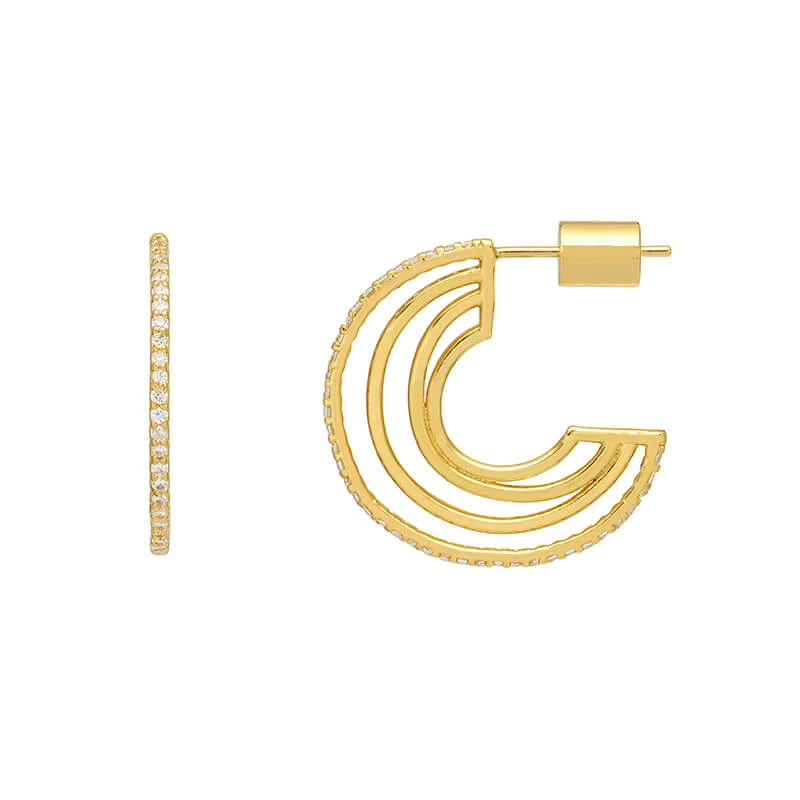 Estella Bartlett Organic Hoop CZ Earrings 5 Estella Bartlett Organic Hoop CZ Earrings